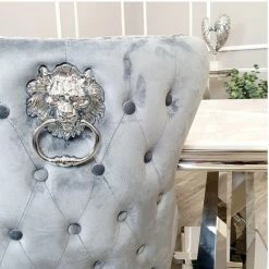 House Of Bling Furniture Boutique Valentino Grey Velvet Chairs