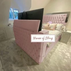 House Of Bling Furniture Boutique Luxury Beds Ashley Mirrored TV Bed