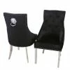 House Of Bling Furniture Boutique Valencia Lion Knock Plush Velvet Black Chair Package