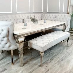 House Of Bling Furniture Boutique Cambridge Table Platinum Bench And Chelsea Chair Dining Tables And Chairs Sets