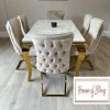 House Of Bling Furniture Cambridge Marble Table With Our Marbella Chairs Dining Tables And Chairs Sets