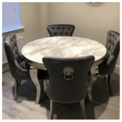 House Of Bling Furniture Boutique Oxford Dining Table Marble Top With Lion Knocker Chairs Dining Tables