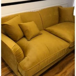 House Of Bling Furniture Boutique Billy Sofa In Mustard Yellow Velvet