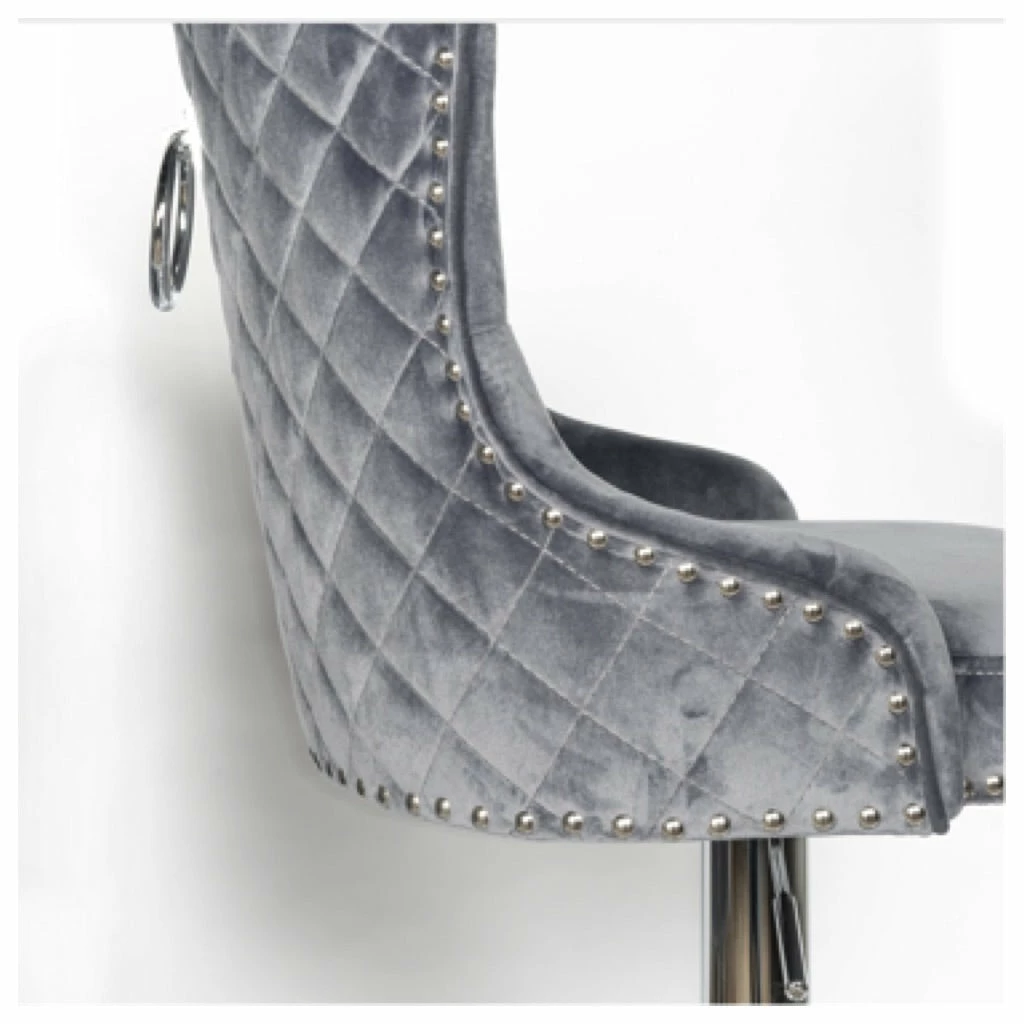 House Of Bling Furniture Boutique Lara Knocker Bar Stools Light Grey 5 House Of Bling Furniture Boutique Lara Knocker Bar Stools Light Grey