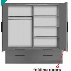 House Of Bling Furniture Boutique Monaco Wardrobe Different Colours Available