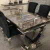 House Of Bling Furniture Boutique Dining Tables And Chairs Sets Black Marble Buxford Table With Paris Chairs