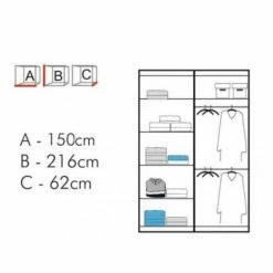 House Of Bling Furniture Boutique Niece Wardrobe In Grey Different Size Options Available