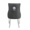 House Of Bling Furniture Boutique Lion Knock Chair In Leather Grey Dining Chairs