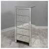 House Of Bling Furniture Boutique Plain Mirrored Tall Boy 5chest Of Drawers