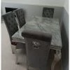 House Of Bling Furniture Boutique Dining Tables And Chairs Sets Grey Marble Cambridge Table With Elsa Lion Knock Chsirs