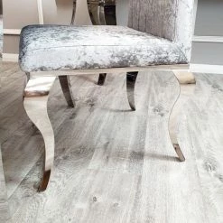 House Of Bling Furniture Boutique Dining Chairs Silver Crushed Velvet Paris Chair
