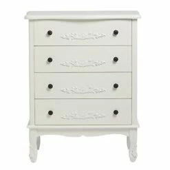 House Of Bling Furniture Boutique Antionette Chest Of 4 Drawers White