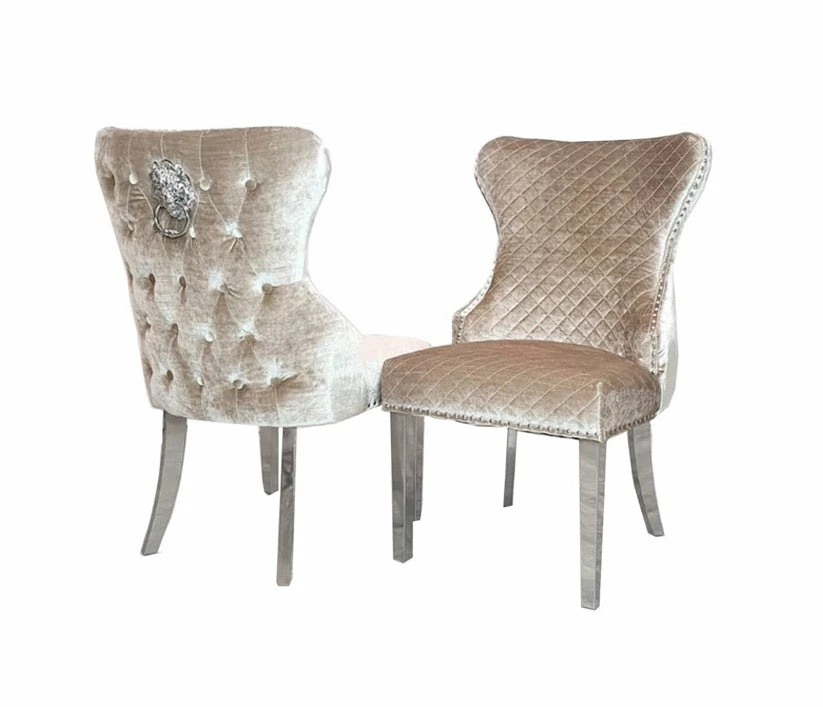House Of Bling Furniture Boutique Valentino Champagne Velvet Chairs Dining Chairs 4 House Of Bling Furniture Boutique Valentino Champagne Velvet Chairs Dining Chairs