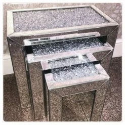 House Of Bling Furniture Boutique Side Tables Crushed Diamond Nest Tables