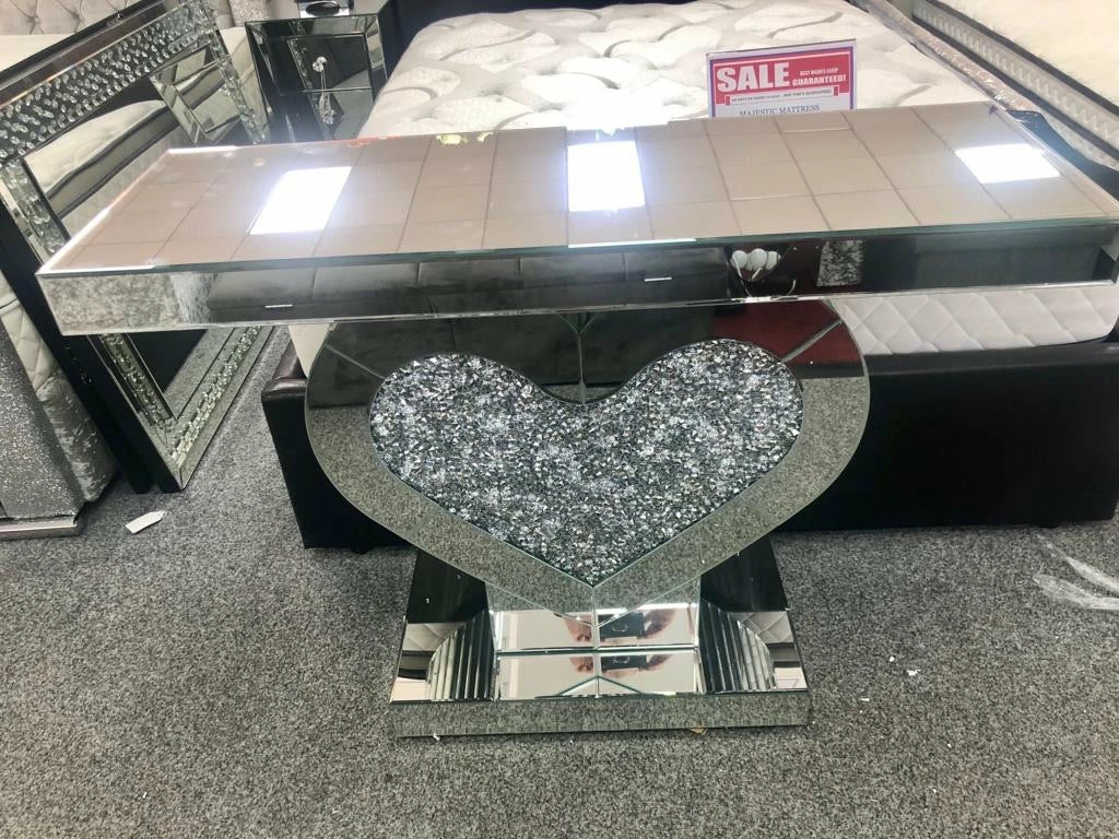 House Of Bling Furniture Boutique Crushed Diamond Heart Console 3 House Of Bling Furniture Boutique Crushed Diamond Heart Console
