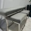 House Of Bling Furniture Boutique Grey And Silver Dining Bench And Stools Seat Set