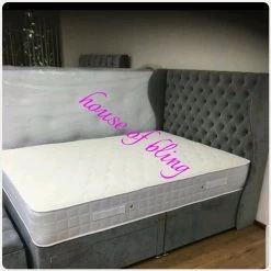 House Of Bling Furniture Boutique Curved Chelsea Wing Back On Divan Base Beds