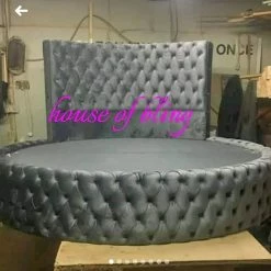 House Of Bling Furniture Boutique The Queen B Round Bed Complete With Mattress