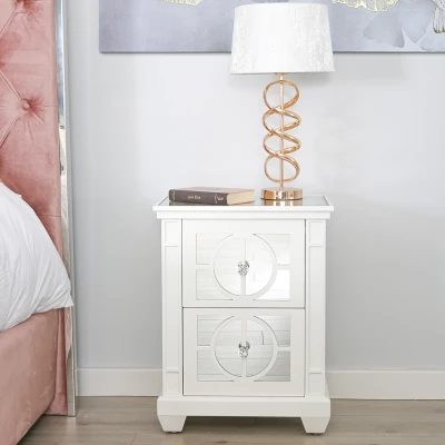 House Of Bling Furniture Boutique Torino White Wood 2 Drawer Bedside Cabinet 3 House Of Bling Furniture Boutique Torino White Wood 2 Drawer Bedside Cabinet