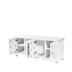 House Of Bling Furniture Boutique Torino White Wood 4 Door Entertainment Unit White Furniture