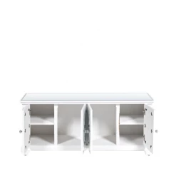 House Of Bling Furniture Boutique Torino White Wood 4 Door Entertainment Unit White Furniture