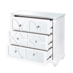 House Of Bling Furniture Boutique Torino White Wood 3 Drawer Chest