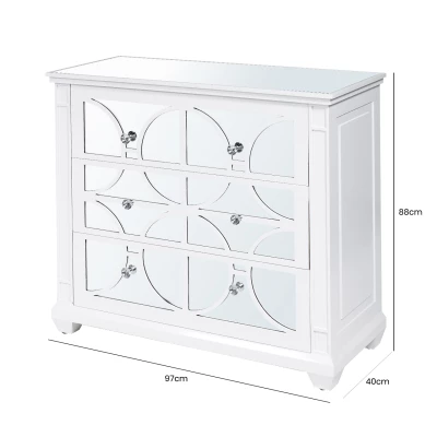 House Of Bling Furniture Boutique Torino White Wood 3 Drawer Chest 5 House Of Bling Furniture Boutique Torino White Wood 3 Drawer Chest