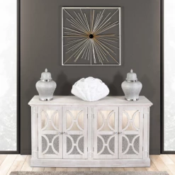 House Of Bling Furniture Boutique Torino Natural Wood 4 Door Sideboard