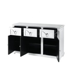 House Of Bling Furniture Boutique Torino White Wood 3 Drawer And 3 Door Sideboard