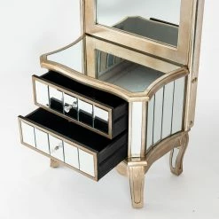 House Of Bling Furniture Boutique Annabelle Full Length Mirror - Champagne Silver Gilt Leaf